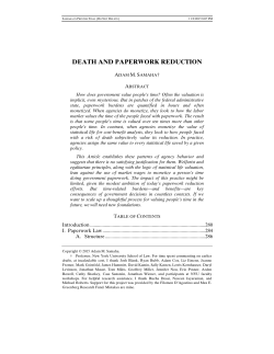 Death and Paperwork Reduction - Duke Law Scholarship Repository