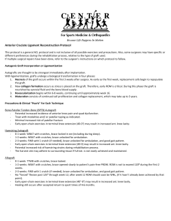 ACL Reconstruction Protocol