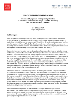 INNOVATIONS IN TEACHER DEVELOPMENT A Research