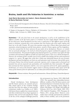 Brains, teeth and life histories in hominins: a review - Isita