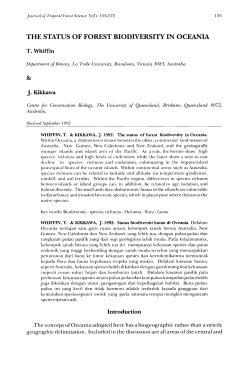 the status of forest biodiversity in oceania