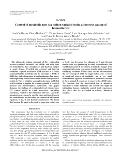 Review Control of metabolic rate is a hidden variable in the