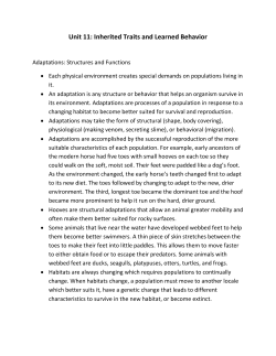 Unit 11: Inherited Traits and Learned Behavior
