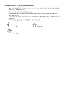Number boards for mental sessions