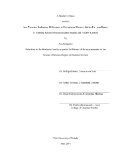 A Master`s Thesis entitled Core Muscular Endurance Differences in