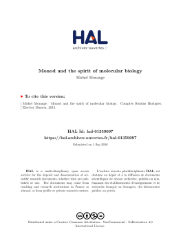 Monod and the spirit of molecular biology
