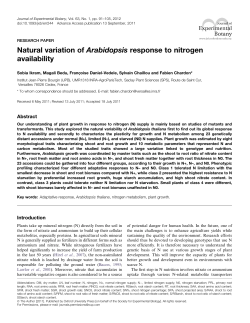 Natural variation of Arabidopsis response to