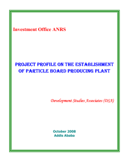 Project Profile on the Establishment of Particle Board Producing Plant