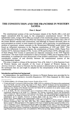 the constitution and the franchise in western samoa