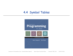 4.4 Symbol Tables - Introduction to Programming in Java