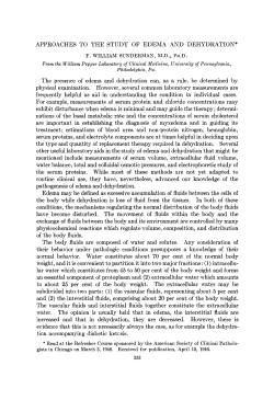 APPROACHES TO THE STUDY OF EDEMA AND DEHYDRATION