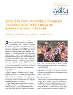 Assessing the multiple disadvantages of Mayan girls
