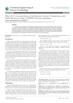 Effect of O2 Concentration on the Reaction Furnace Temperature