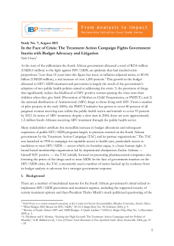 In the Face of Crisis: The Treatment Action Campaign Fights