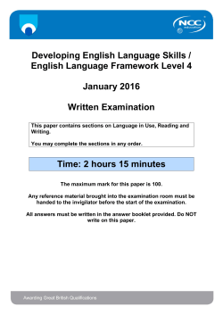 DELS Written Examination Paper January 2016