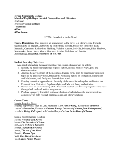 LIT200: Introduction to the Novel