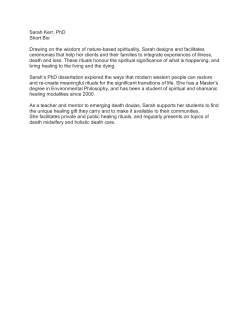 Sarah Kerr, PhD Short Bio Drawing on the wisdom of nature