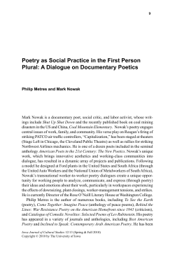 Poetry as Social Practice in the First Person Plural: A Dialogue on