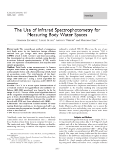 The Use of Infrared Spectrophotometry for Measuring Body Water