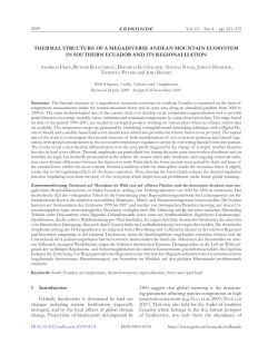 THERMAL STRUCTURE OF A MEGADIVERSE ANDEAN