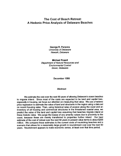 The Cost of Beach Retreat: A Hedonic Price Analysis of Delaware