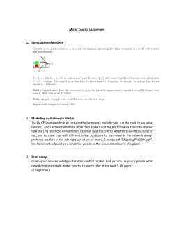 3. Brief essay. Given your new knowledge of motor control models