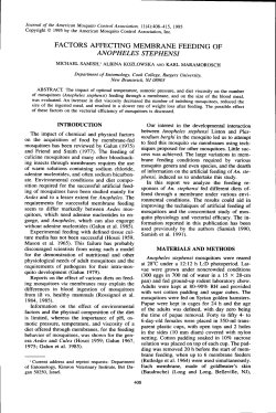 FACTORS AFFECTING MEMBRANE FEEDING OF ANOPHELES