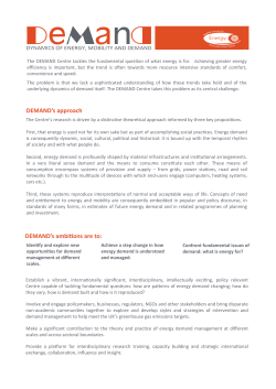 DEMAND`s ambions are to: DEMAND`s approach