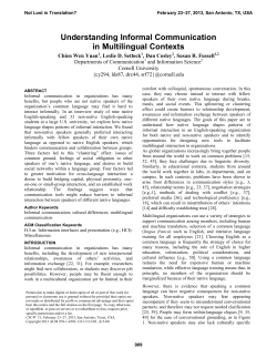 Understanding informal communication in multilingual