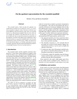 On the Quotient Representation for the Essential Manifold