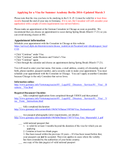 Applying for a Visa for Summer Academy Berlin 2014