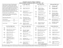 charles county public schools high school summer reading lists