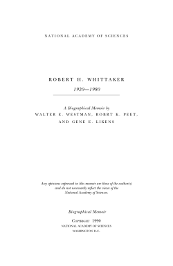 robert h. whittaker - National Academy of Sciences