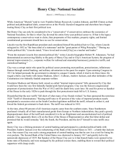 "Henry Clay: National Socialist" By Thomas J. DiLorenzo