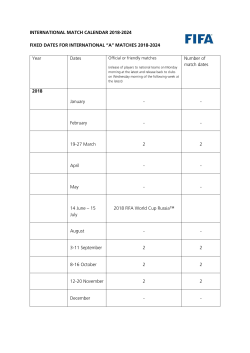 International Match Calendar 2018-2024