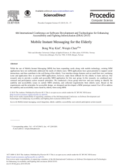 Mobile Instant Messaging for the Elderly