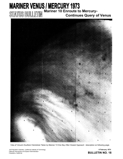 STATUS BULLETIN MARINER VENUS / MERCURY 1973