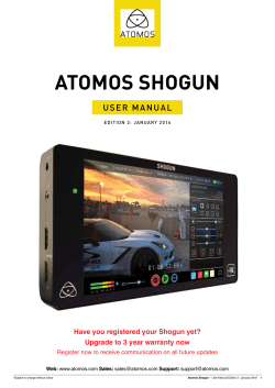 Atomos Shogun &ndash; User Manual