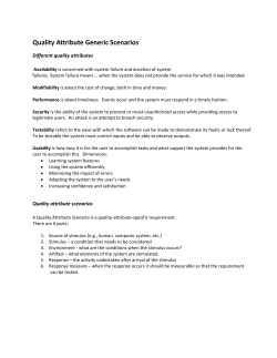 Quality Attribute Scenarios