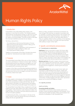 Human Rights Policy - ArcelorMittal Dofasco