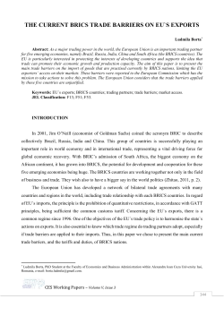 the current brics trade barriers on eu`s exports