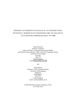 bringing the member states back in: the supranational orthodoxy