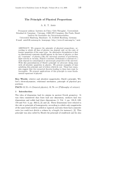 The Principle of Physical Proportions