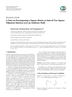A Note on Decomposing a Square Matrix as Sum of Two Square