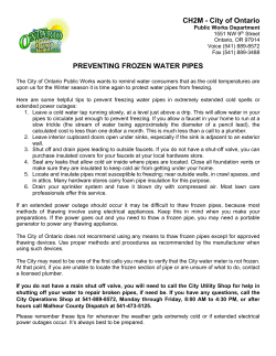 Preventing Winter Pipe Freeze