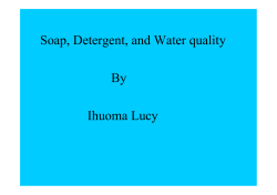 Soap, Detergent, and Water quality By Ihuoma Lucy