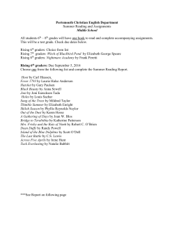 Middle School Summer Reading - Portsmouth Christian School