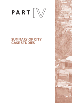 Part IV. Summary of City Case Studies - UN