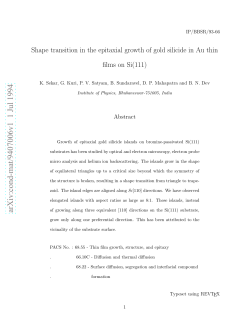 Shape Transition in the Epitaxial Growth of Gold Silicide in Au Thin