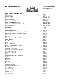 DVDs Added August 2014